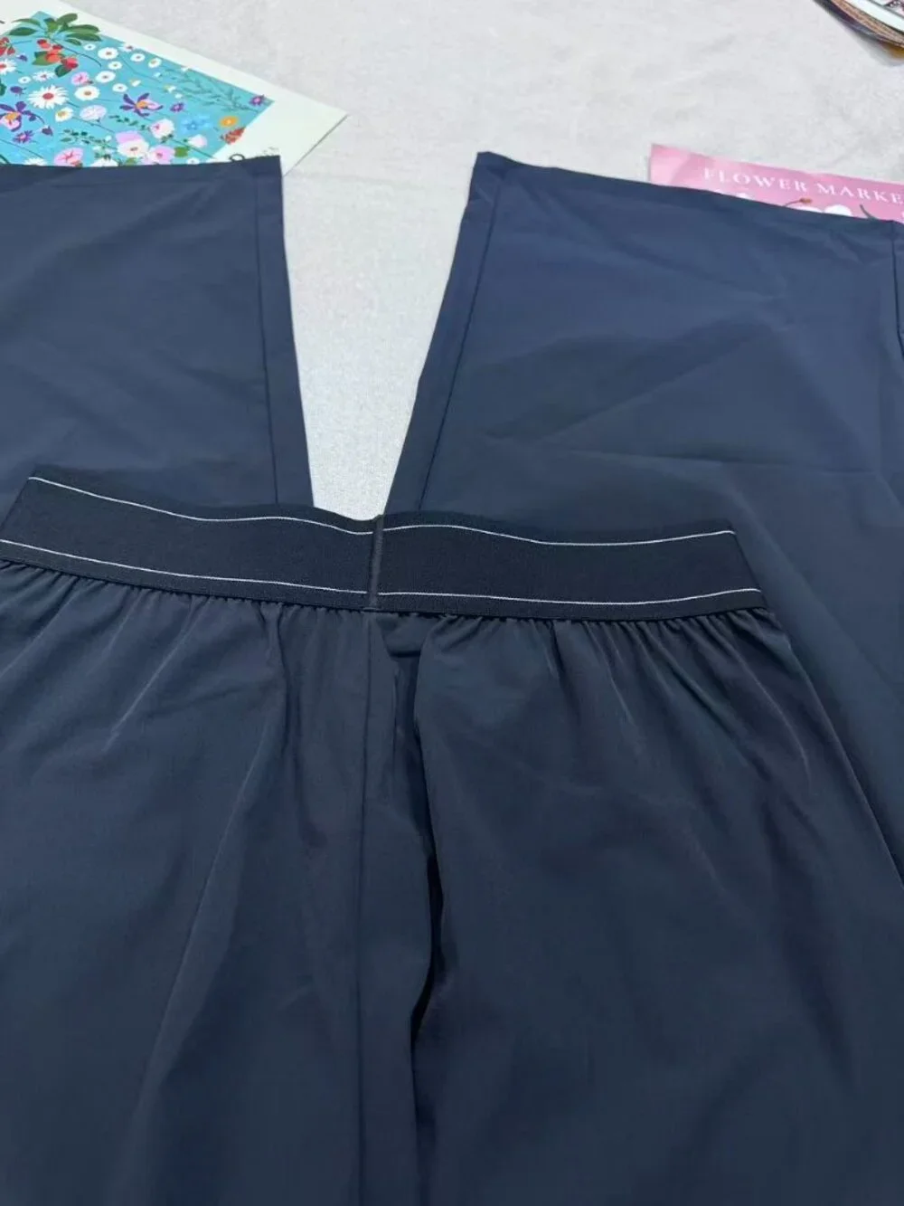 ⛵ NWT Alo Yoga Suit Up Trouser Navy ✨ Classic Wide Leg Pants 30